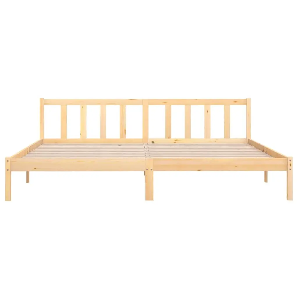 Solid Wood Bed Frame King Size Brown 183x203cm