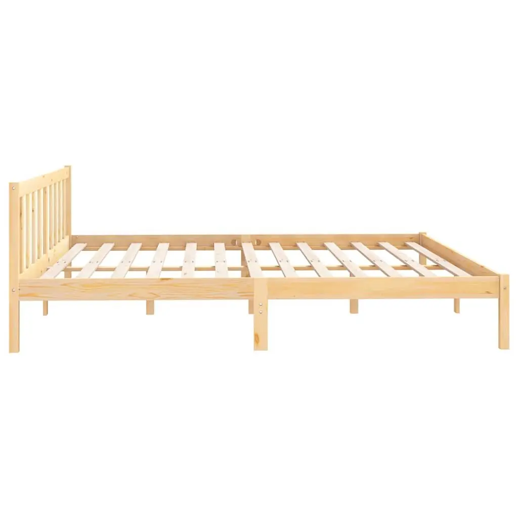 Solid Wood Bed Frame King Size Brown 183x203cm