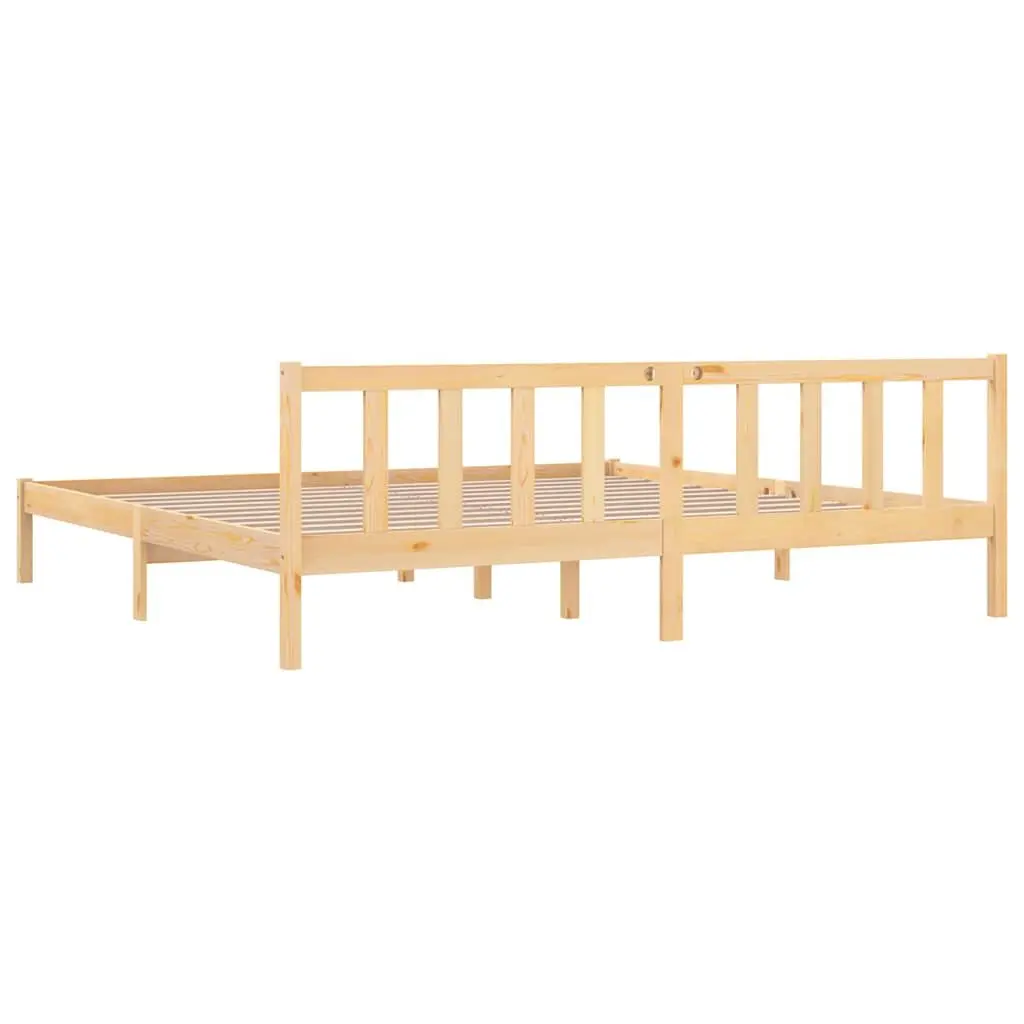 Solid Wood Bed Frame King Size Brown 183x203cm