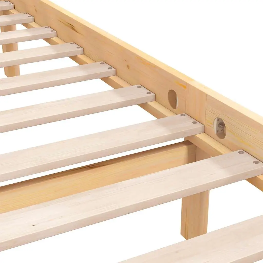 Solid Wood Bed Frame King Size Brown 183x203cm