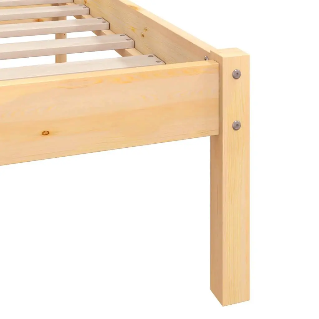 Solid Wood Bed Frame King Size Brown 183x203cm