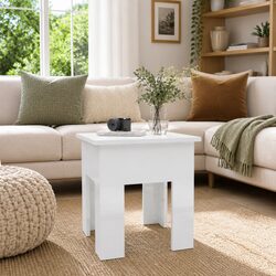 White High Gloss Coffee Table Modern Living Room Accent Furniture 40x40x42cm
