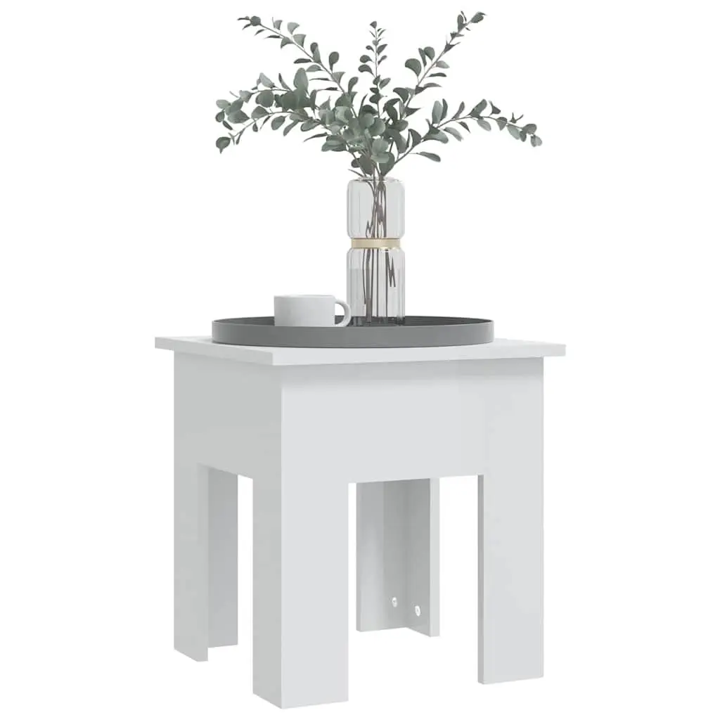 Coffee Table High Gloss White 40x40x42cm