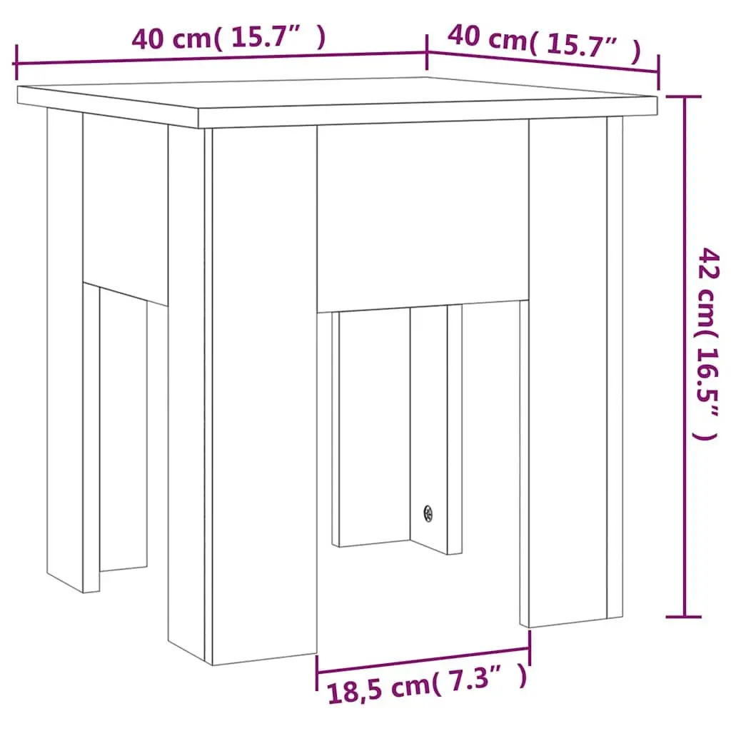 Coffee Table High Gloss White 40x40x42cm