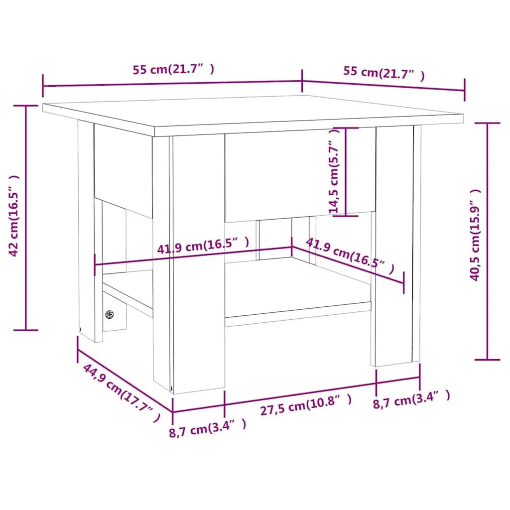 Coffee Table White Storage Shelf Modern Design Living Room Accent Furniture