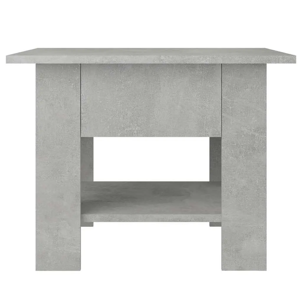 Coffee Table with Storage Shelf Modern Design Living Room Accent Grey 55x55x42cm