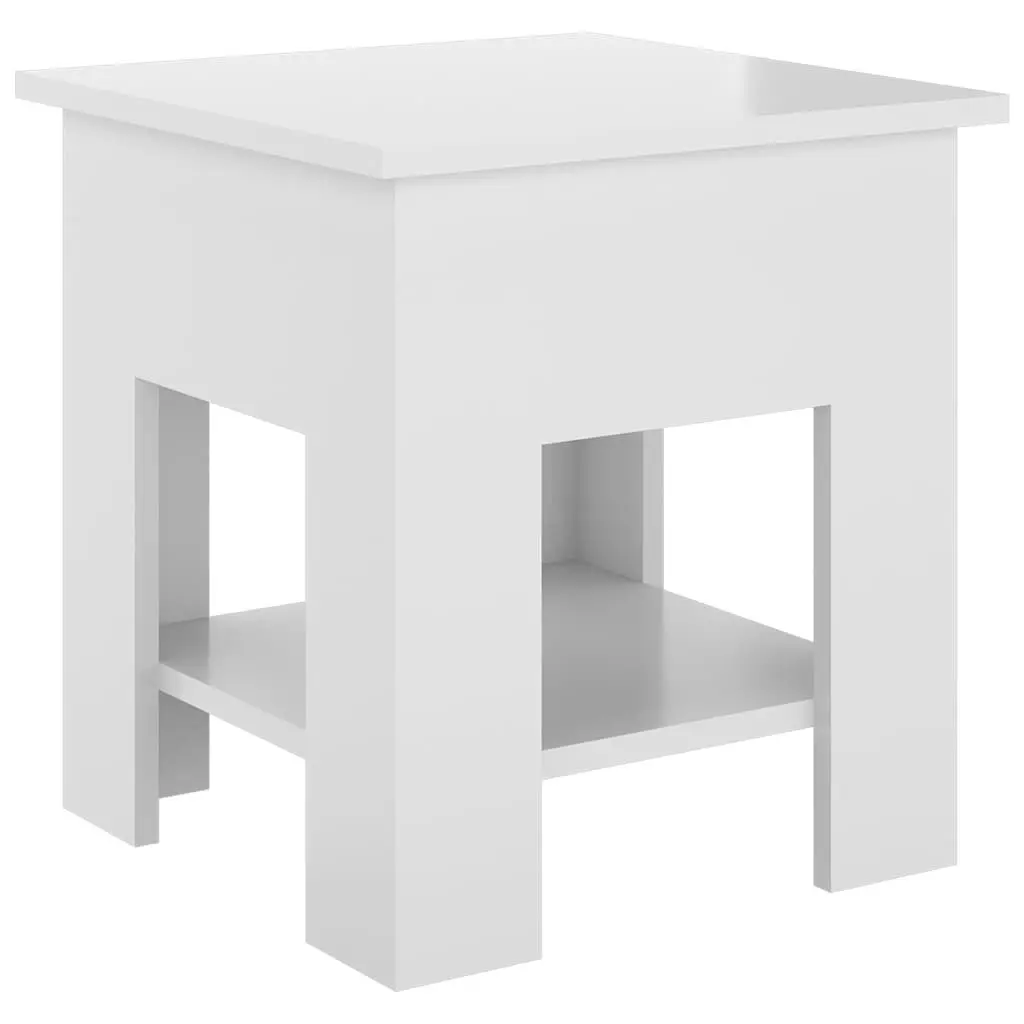 Coffee Table High Gloss White Modern Design Storage Shelf Living Room Accent