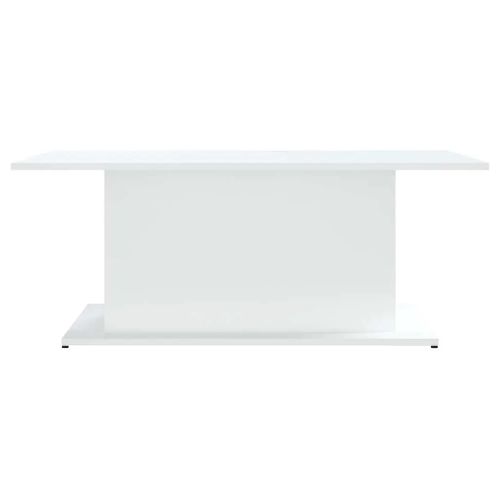 White Coffee Table Living Room Accent Furniture Engineered Wood Design 102cm