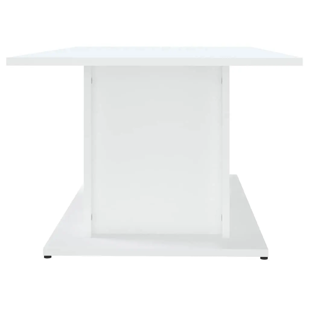 White Coffee Table Living Room Accent Furniture Engineered Wood Design 102cm