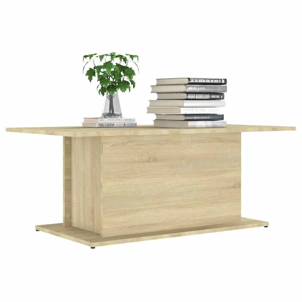 Coffee Table Sonoma Oak Engineered Wood Living Room Accent Furniture Beige