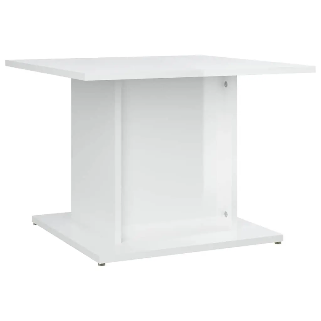 Coffee Table White High Gloss 55.5x55.5x40cm Living Room Accent Furniture