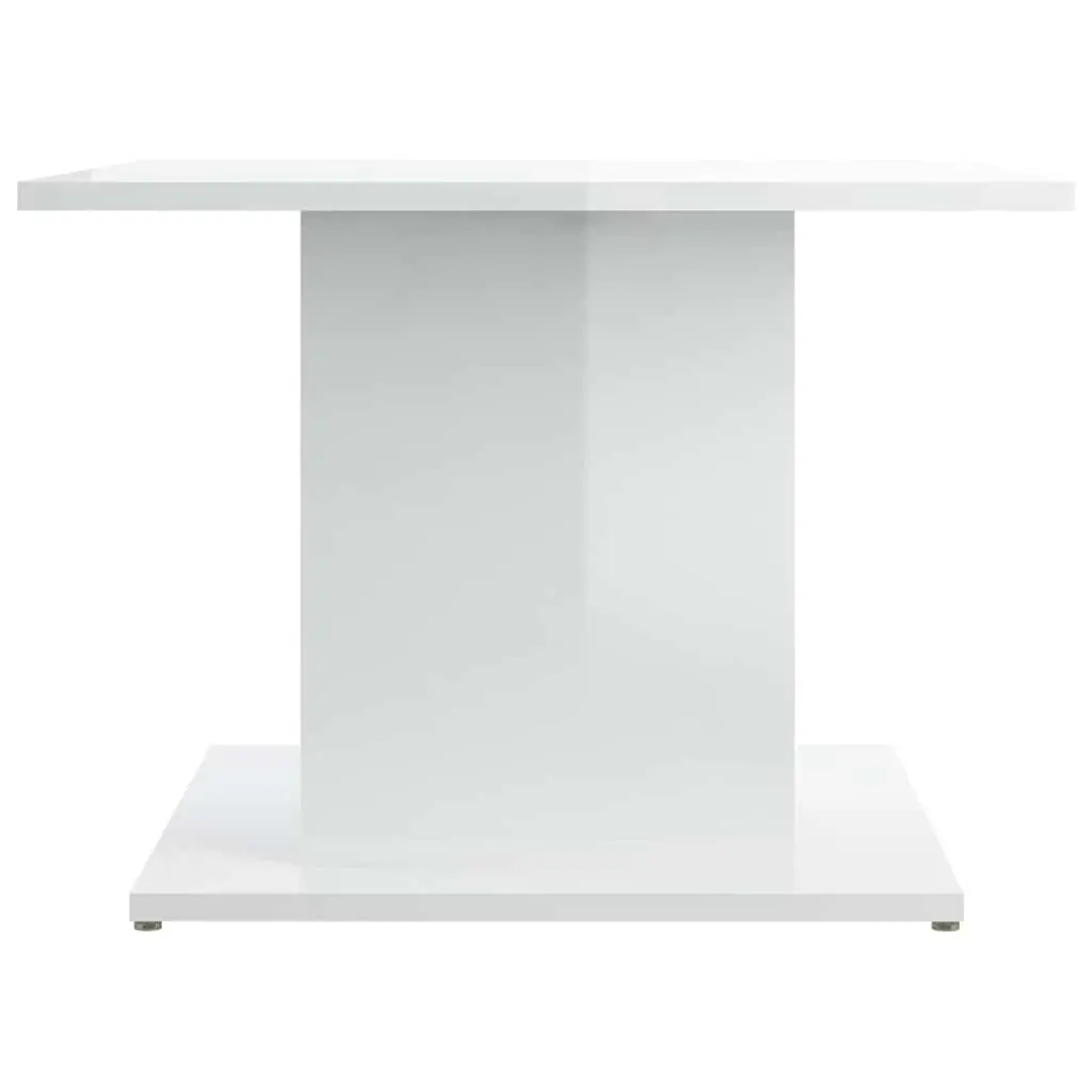 Coffee Table White High Gloss 55.5x55.5x40cm Living Room Accent Furniture
