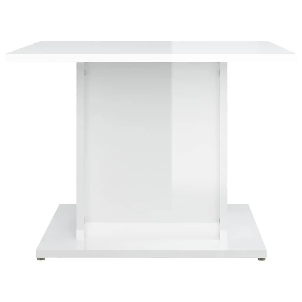 Coffee Table White High Gloss 55.5x55.5x40cm Living Room Accent Furniture