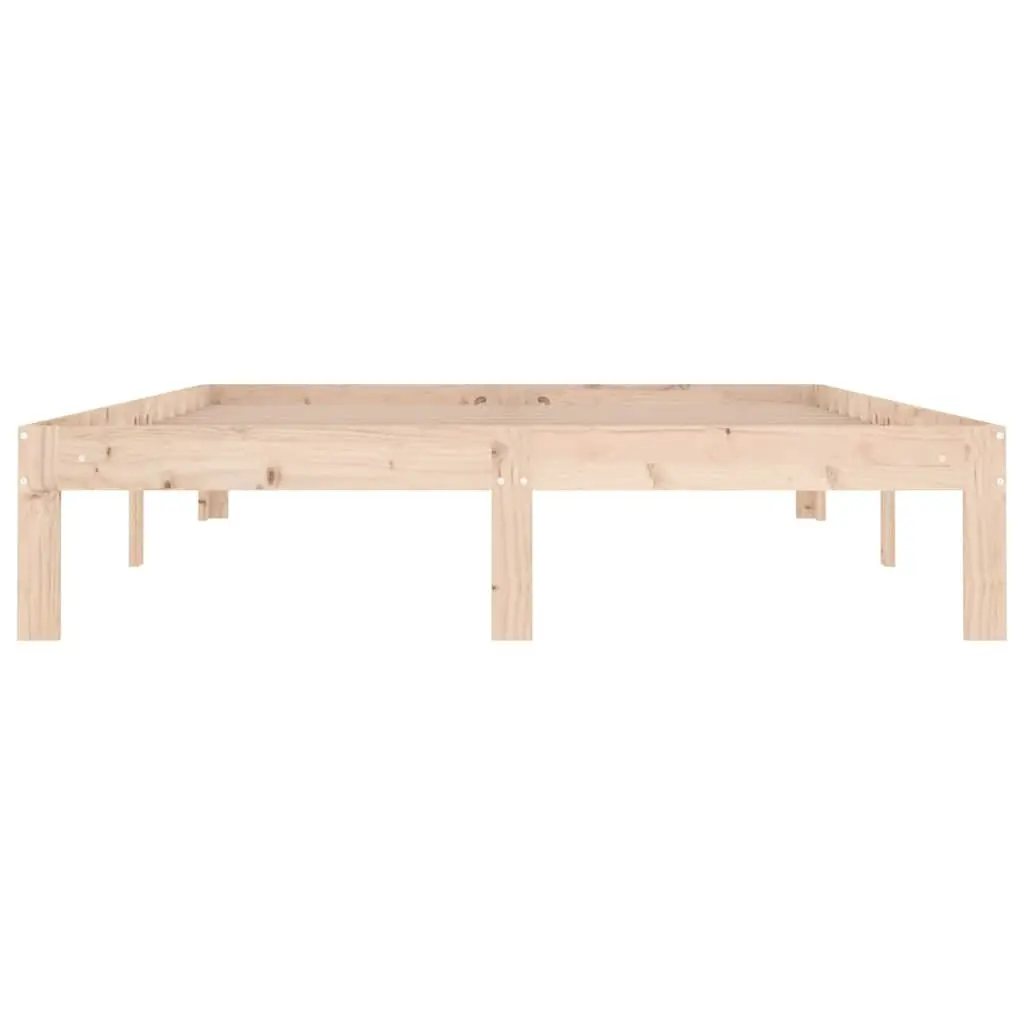 Wooden Bed Frame Solid Pine Wood Brown 135x190 cm Double Size