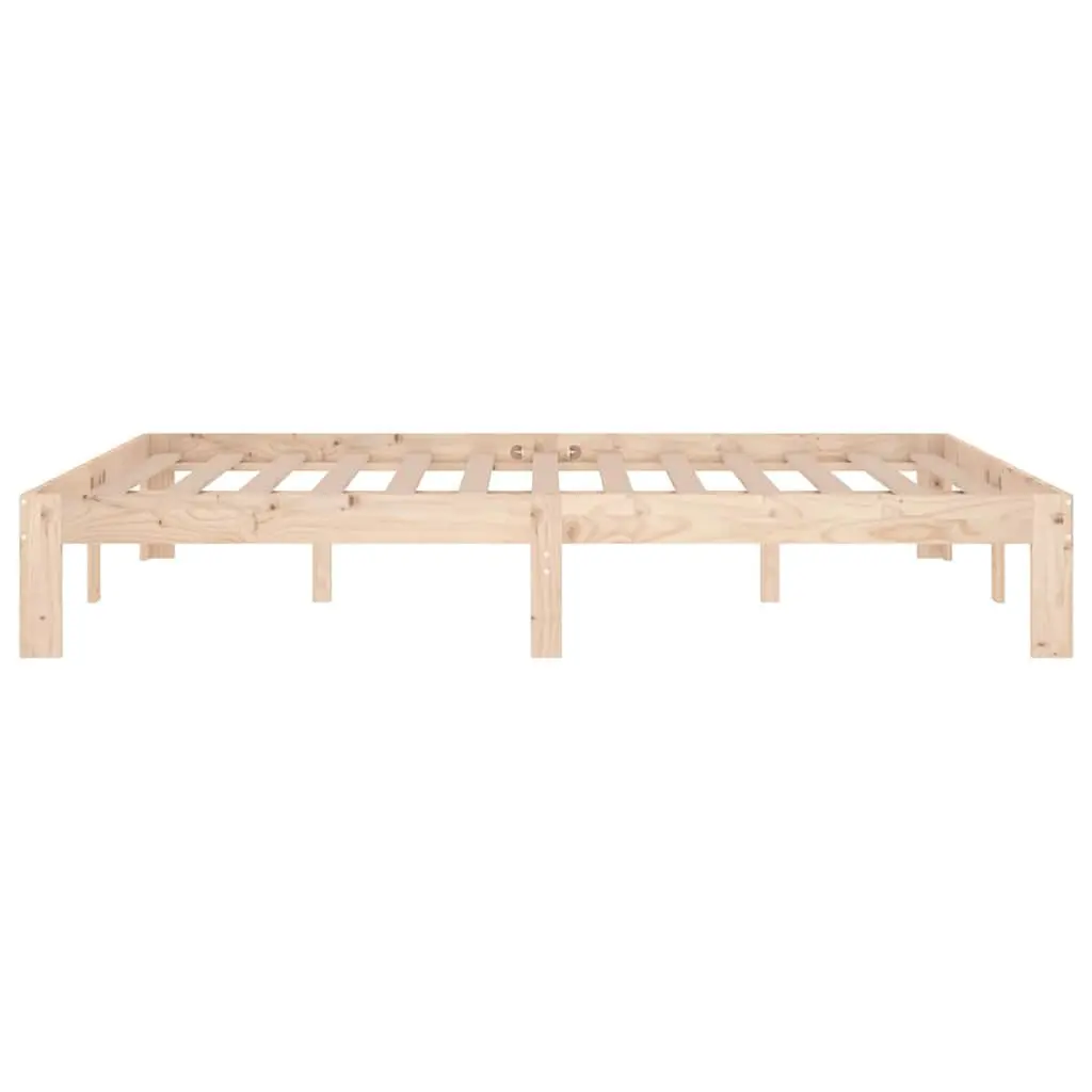 Wooden Bed Frame Solid Pine Wood Brown 135x190 cm Double Size