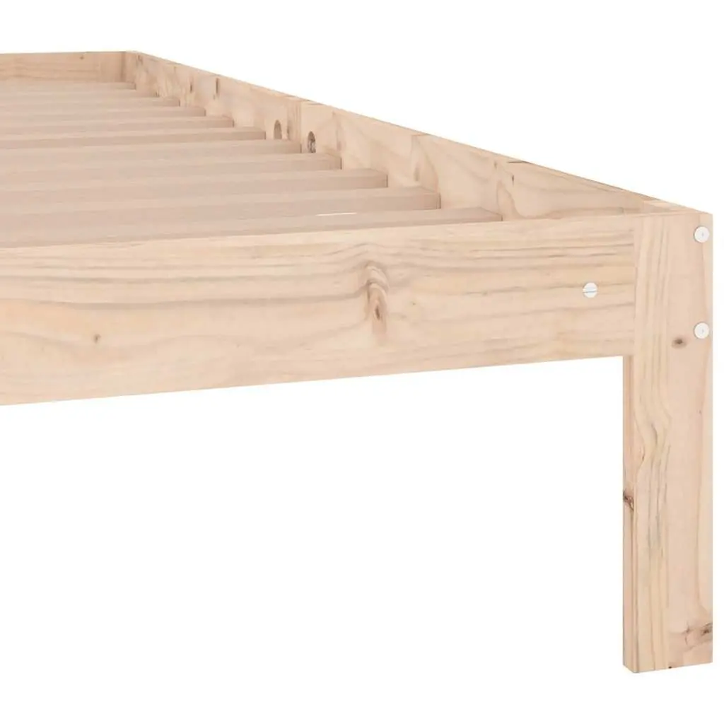 Wooden Bed Frame Solid Pine Wood Brown 135x190 cm Double Size