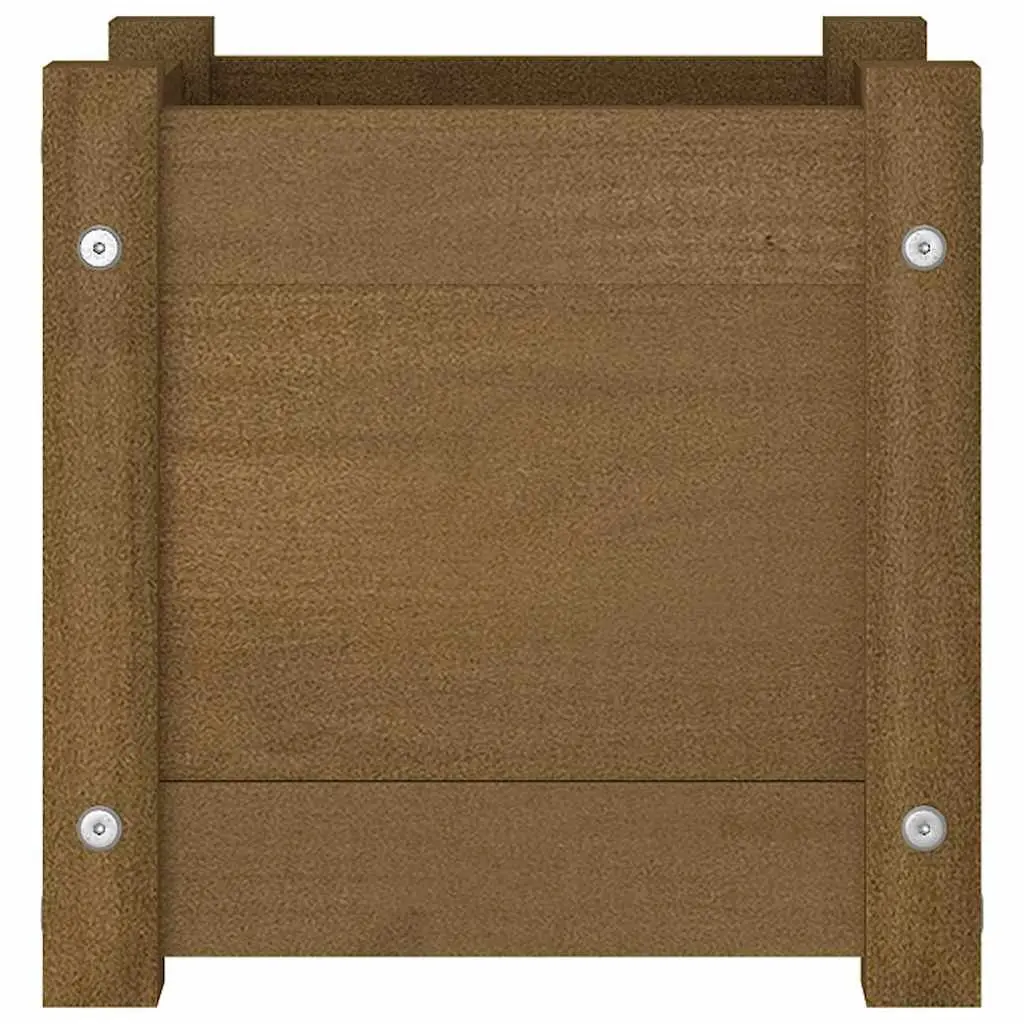 Wooden Planter Box Solid Pinewood Brown 31 x 31 x 31 cm