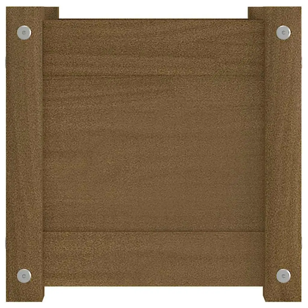 Wooden Planter Box Solid Pinewood Brown 31 x 31 x 31 cm