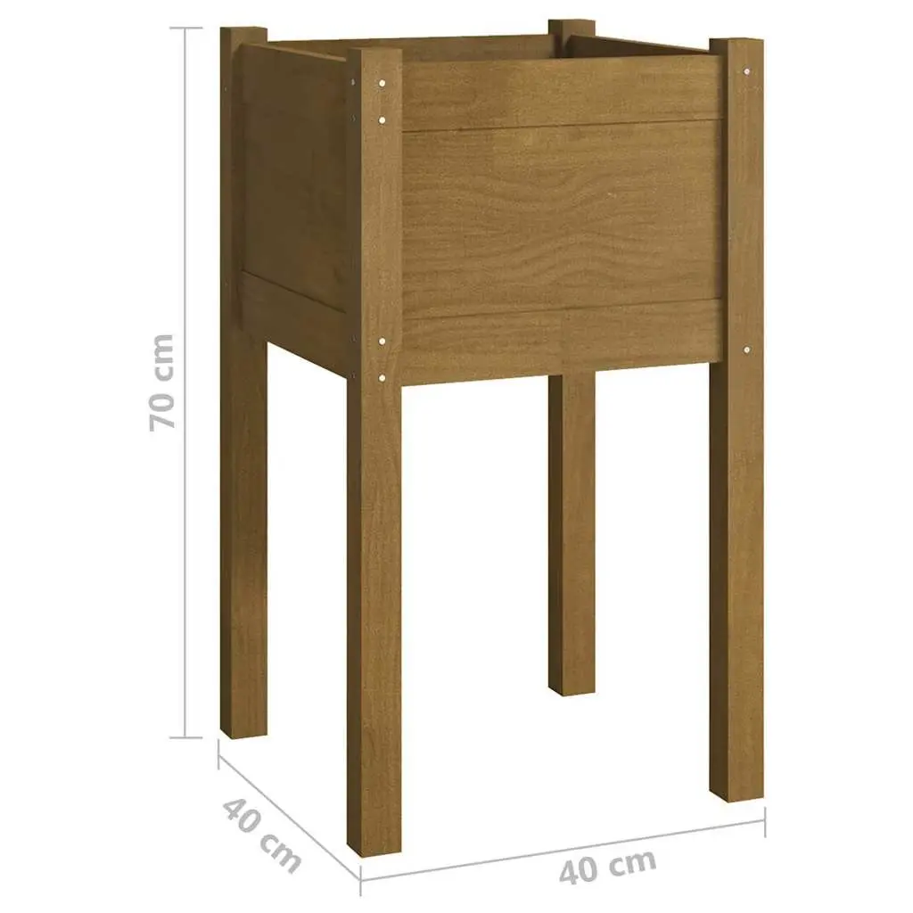 Garden Planter Box Wooden Raised Bed Large Deep Container 40 x 40 x 70 cm