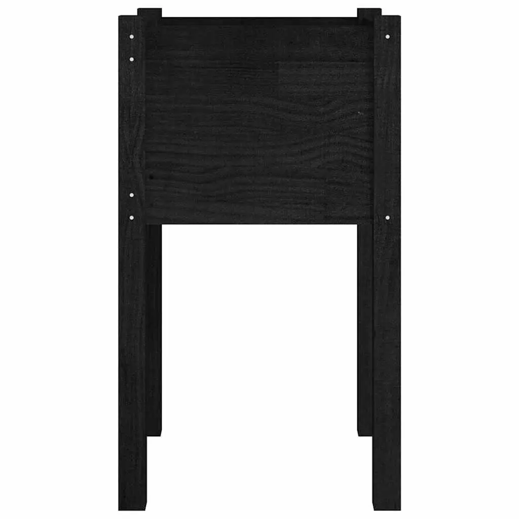 Garden Planter Box Wooden Raised Bed Outdoor 40x40x70cm Black