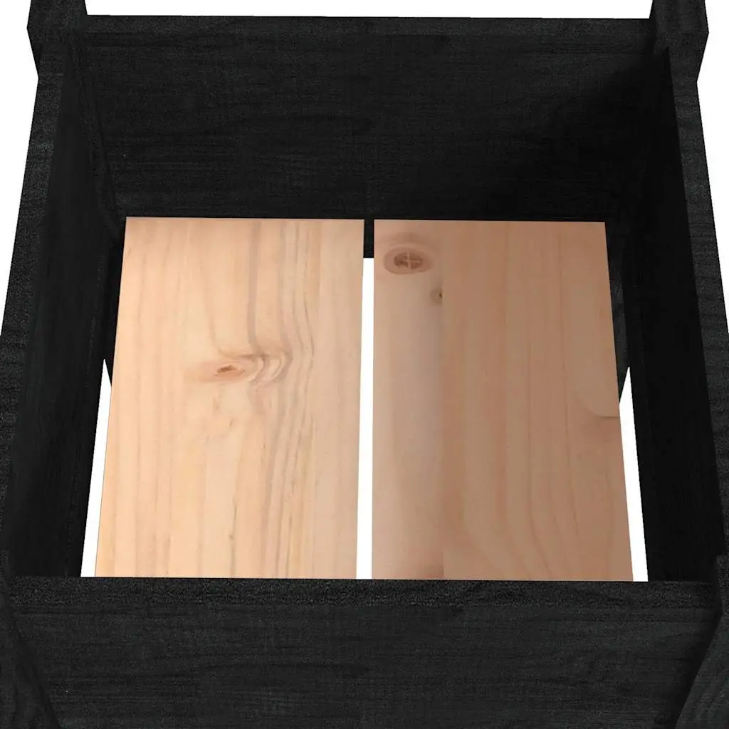 Garden Planter Box Wooden Raised Bed Outdoor 40x40x70cm Black