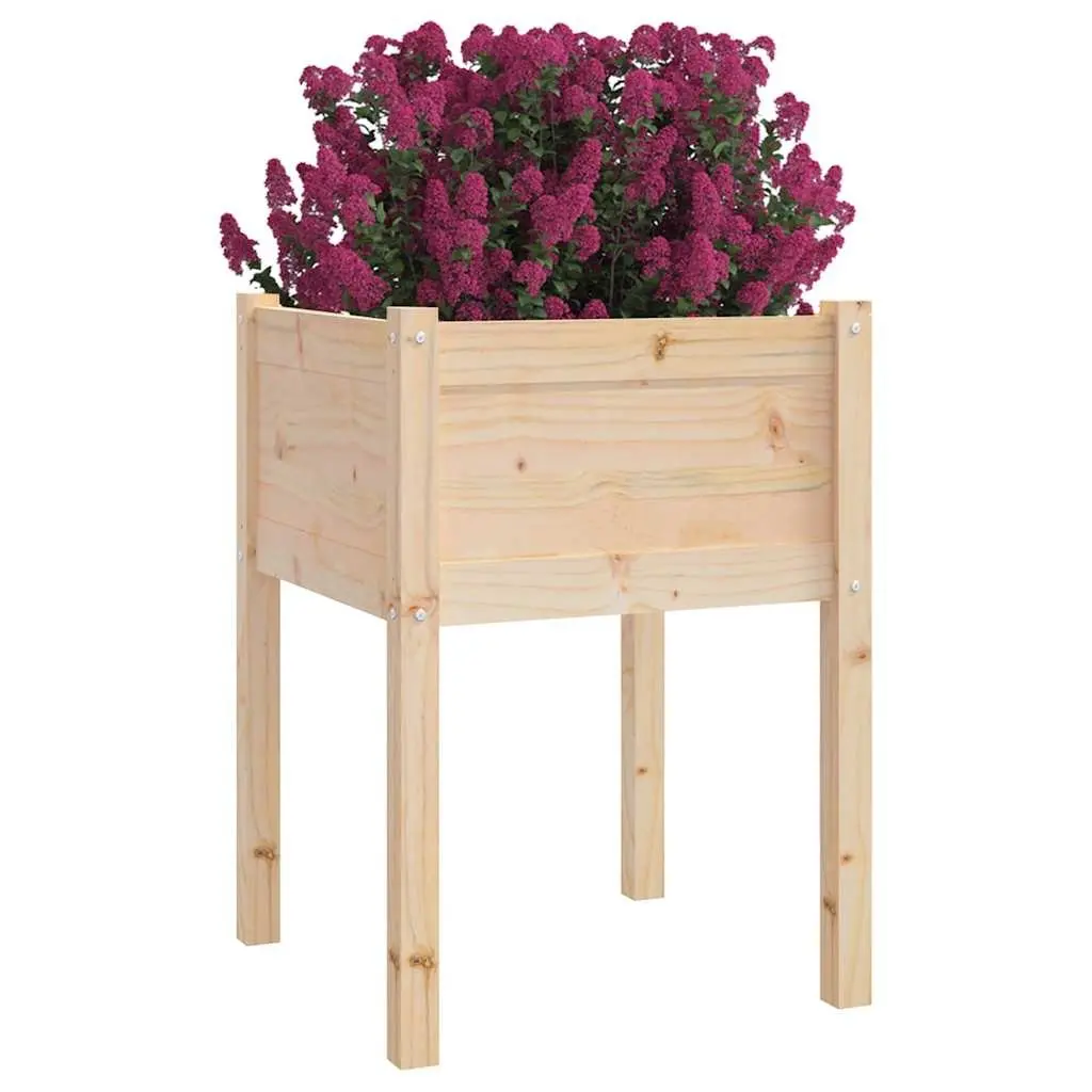 Garden Planters Wooden Raised Bed 50x50x70 cm Outdoor Flower Box 2 Piece