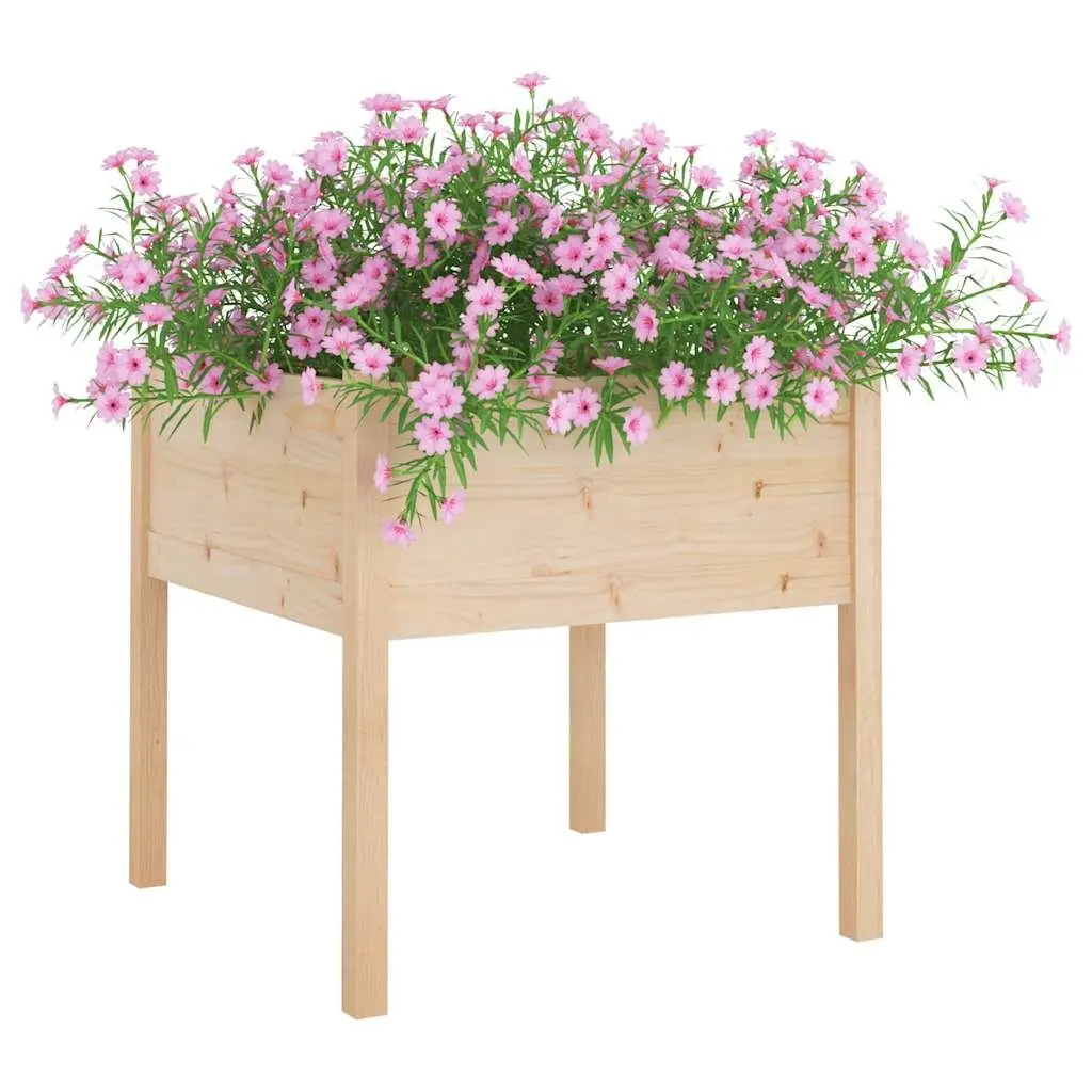 Garden Planters Deep Wide 70 x 70 x 70 cm Set of 2 Outdoor Flower Boxes