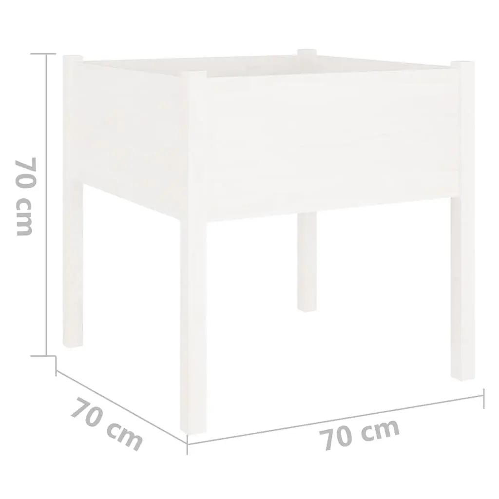 Garden Planters Deep Wide White 70x70x70 cm 2 pcs