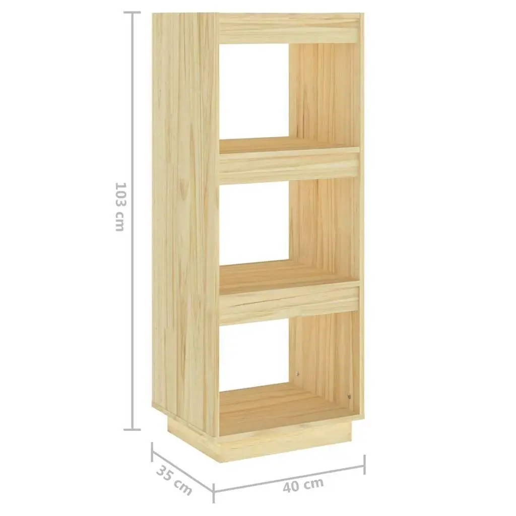 Solid Pinewood Book Cabinet Room Divider Bookshelf 40x35x103cm