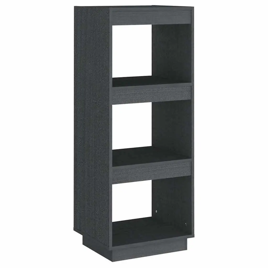 Book Cabinet Room Divider Solid Pinewood Grey 40x35x103cm