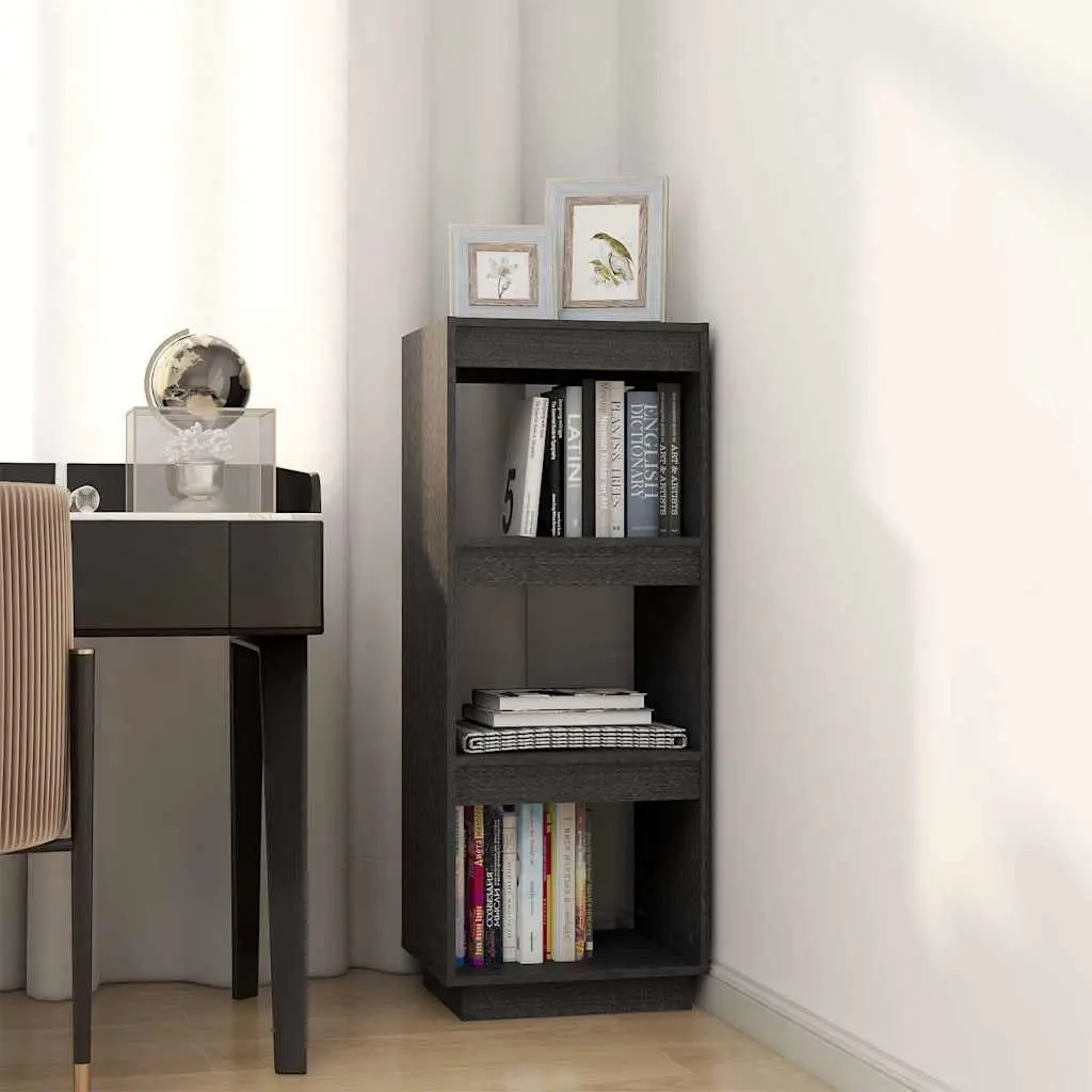 Book Cabinet Room Divider Solid Pinewood Grey 40x35x103cm