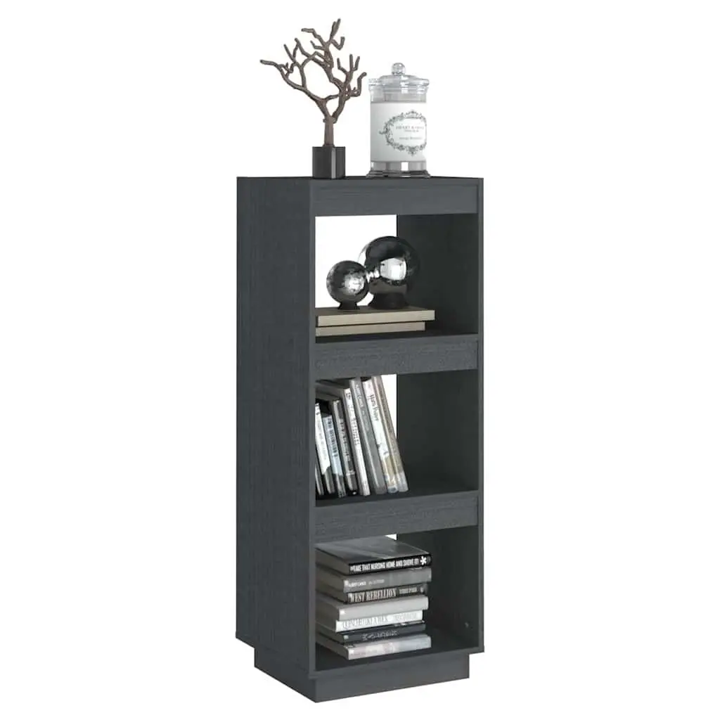 Book Cabinet Room Divider Solid Pinewood Grey 40x35x103cm