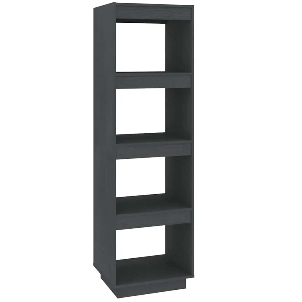 Book Cabinet Room Divider Grey Wooden Shelving Storage Unit 40 x 35 x 135 cm