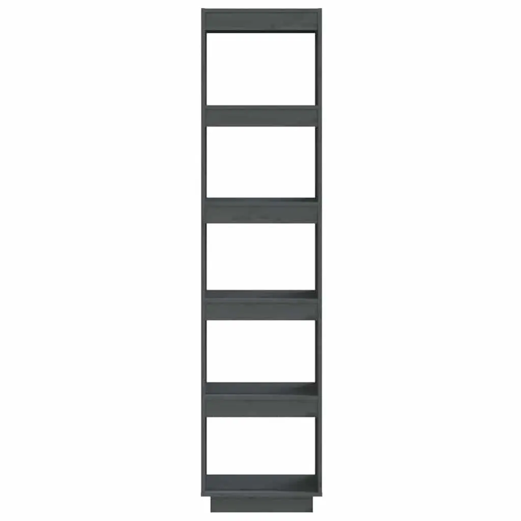 Book Cabinet Room Divider Grey 40x35x167 cm Solid Wood Pine Storage Shelf