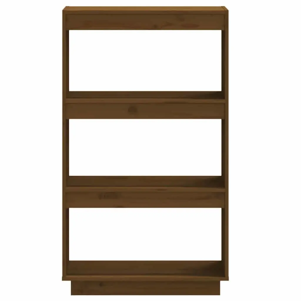 Book Cabinet Room Divider Honey Brown Solid Pinewood 60W x 35D x 103H cm