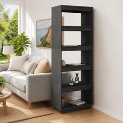 Friendly Grey Solid Pinewood Book Cabinet for Your Space