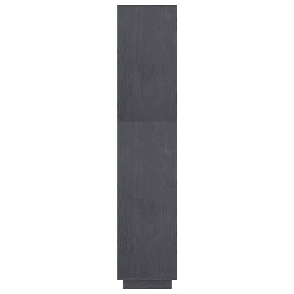 Book Cabinet Room Divider Grey Solid Pinewood 60x35x167cm Shelving Storage Unit