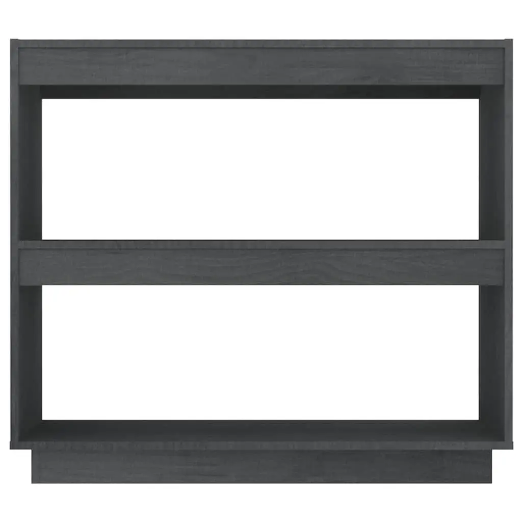 Book Cabinet Grey Solid Pinewood Bookshelf Storage Shelves
