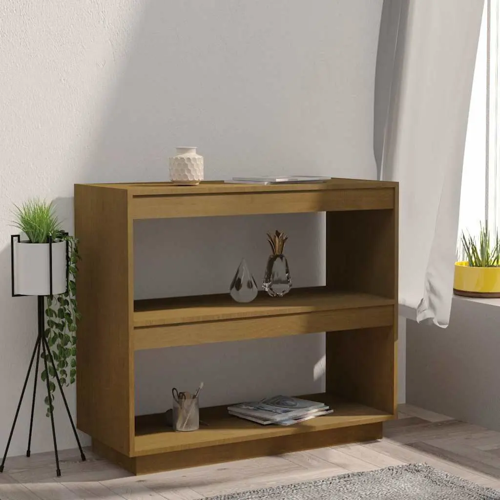 Wooden Book Cabinet Storage Shelving Unit for Living Room Bedroom Honey Brown