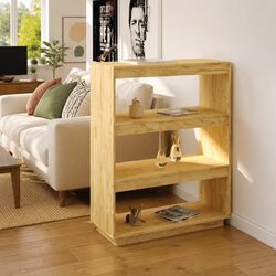 Solid Pinewood Book Cabinet Room Divider Standing Shelves Storage Bookcase
