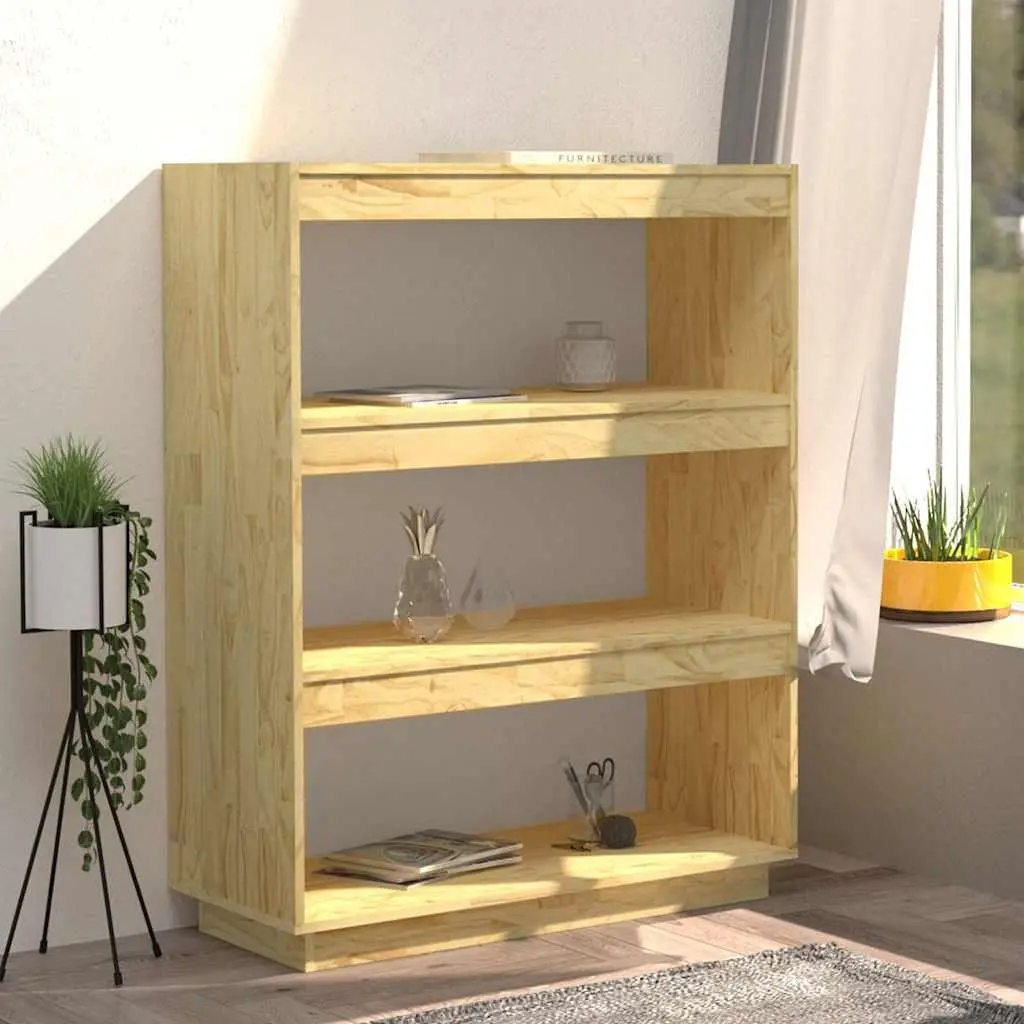 Solid Pinewood Book Cabinet Room Divider 80W x 35D x 103H cm