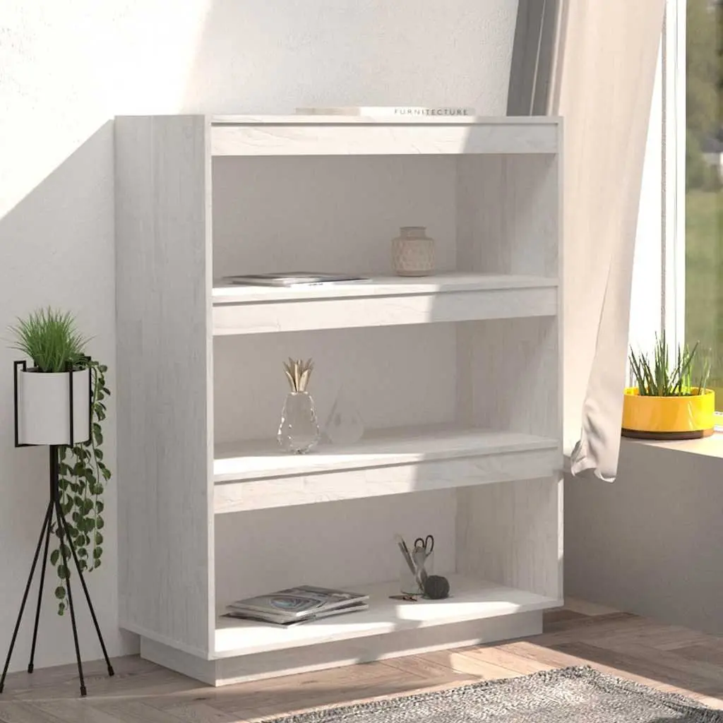 Book Cabinet Room Divider White Wooden Shelving Unit Storage Organiser Standing