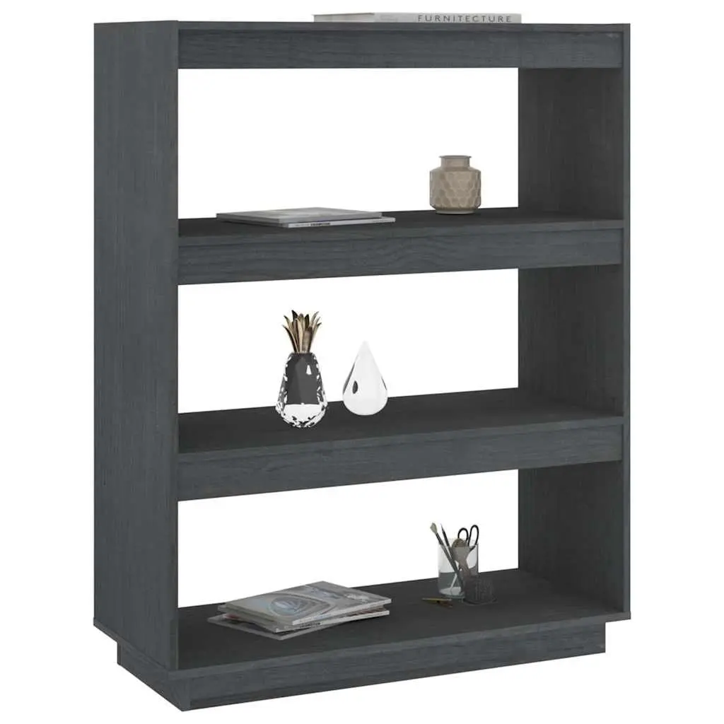 Book Cabinet Room Divider Grey Wooden Shelving Unit 80W x 35D x 103H cm