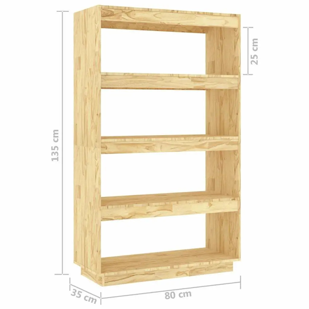 Wooden Book Cabinet Room Divider Shelving Unit Storage Organiser Brown 80W x 35D x 135H cm