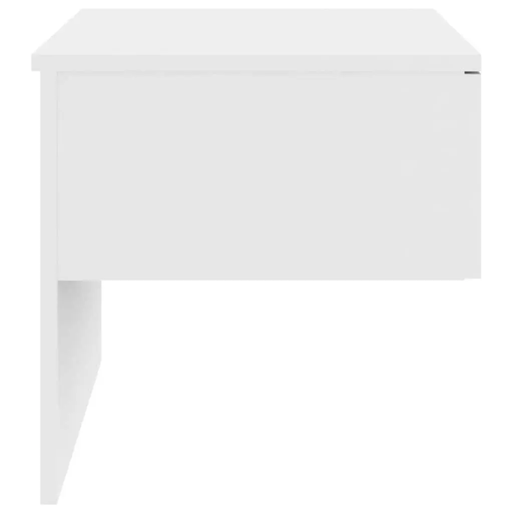 Wall-mounted Bedside Cabinets White Floating Storage Units Set of 2