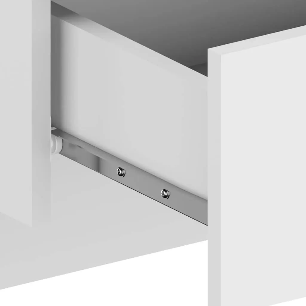 Wall-mounted Bedside Cabinets White Floating Storage Units Set of 2