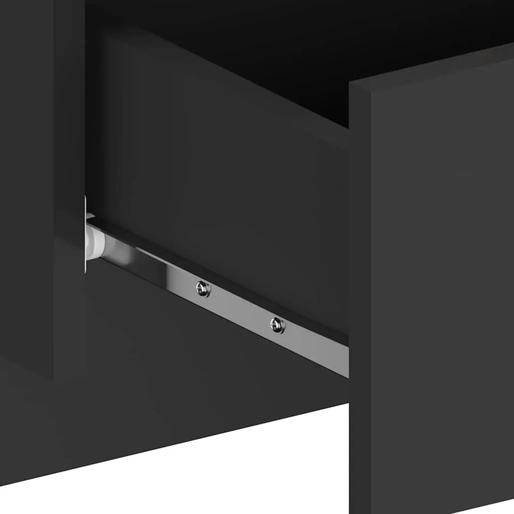 Wall-mounted Bedside Cabinets Set of 2 Black Floating Storage Shelves
