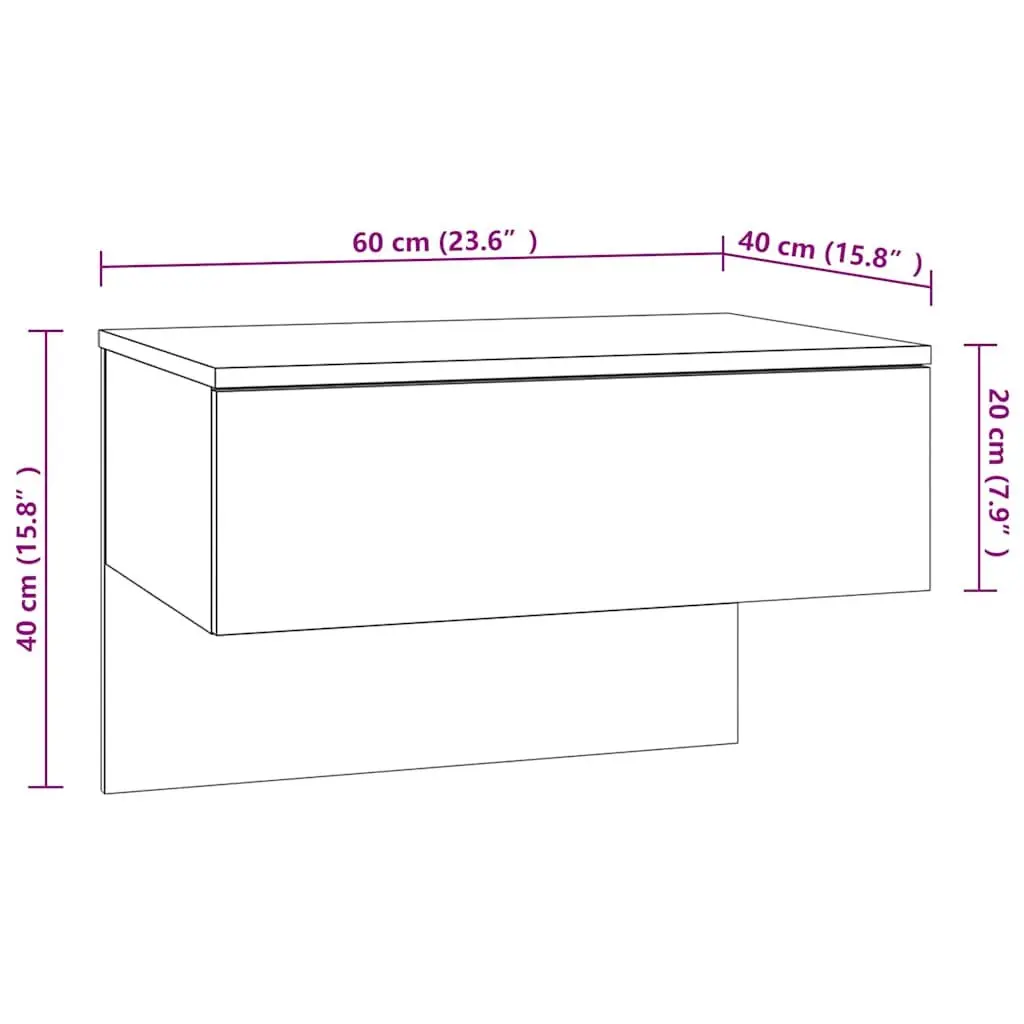 Wall-mounted Bedside Cabinets Set of 2 Black Floating Storage Shelves