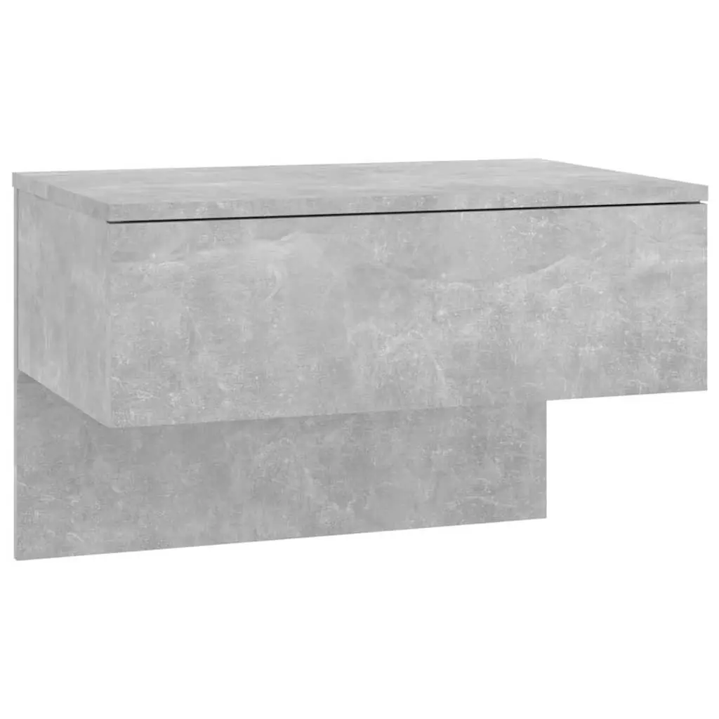 Floating Storage Cabinets 2 Piece Grey Engineered Wood Wall-Mounted Bedside Tables