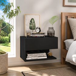Friendly Black Floating Storage Cabinet for Your Space
